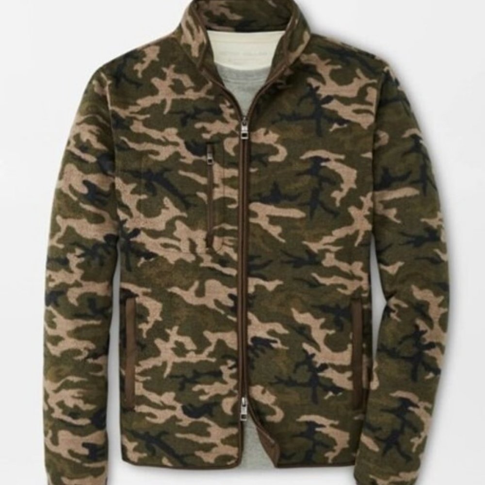 NWT Peter Millar Camo Crown Micro Shearling Fleece -Size Medium